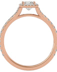 Inel Tăietură Oval Si Cadru Halo cu Moissanite de 0.76 ct din 18k Aur Roz - Castelo.ro