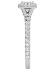 Inel Tăietură Oval Si Cadru Halo cu Moissanite de 0.76 ct din Platina - Castelo.ro