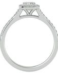 Inel Tăietură Pincess Si Cadru Halo cu Diamante Naturale de 0.63 ct din Platina - Castelo.ro