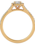 Inel Tăietură Pincess Si Cadru Halo cu Moissanite de 0.63 ct din 18k Aur Galben - Castelo.ro