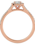 Inel Tăietură Pincess Si Cadru Halo din Aur 14k cu Diamante Naturale de 0.63 ct din 14k Aur Roz - Castelo.ro