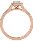 Inel Tăietură Pincess Si Cadru Halo cu Moissanite de 0.63 ct din 18k Aur Roz - Castelo.ro