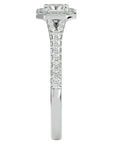 Inel Tăietură Pincess Si Cadru Halo cu Diamante Create în Laborator de 0.63 ct din Platina - Castelo.ro