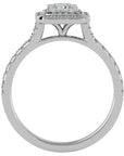 Inel Tăietură Princess Si Cadru Halo cu Diamante Naturale de 1.02 ct din Platina - Castelo.ro