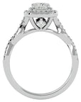 Inel Tăietură Princess Si Cadru Halo cu Diamante Naturale de 1.01 ct din Platina - Castelo.ro