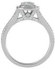Inel Tăietură Princess Si Cadru Halo cu Moissanite de 1.15 ct din Platina - Castelo.ro