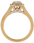 Inel Tăietură Princess Si Cadru Halo din Aur 14k cu Diamante Create în Laborator de 1.15 ct din 14k Aur Galben - Castelo.ro