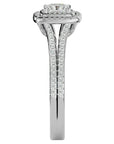 Inel Tăietură Princess Si Cadru Halo cu Diamante Naturale de 1.15 ct din Platina - Castelo.ro