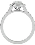 Inel Tăietură Princess Si Cadru Halo cu Diamante Create în Laborator de 1.08 ct din Platina - Castelo.ro