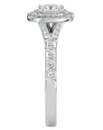 Inel Tăietură Princess Si Cadru Halo cu Diamante Create în Laborator de 1.08 ct din Platina - Castelo.ro