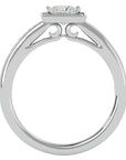 Inel Tăietură Princess Si Cadru Halo cu Diamante Naturale de 0.71 ct din Platina - Castelo.ro