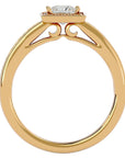 Inel Tăietură Princess Si Cadru Halo cu Diamante Naturale de 0.71 ct din 18k Aur Galben - Castelo.ro