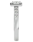 Inel Tăietură Princess Si Cadru Halo cu Diamante Naturale de 0.71 ct din Platina - Castelo.ro