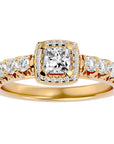 Inel de Logodnă Cotswolds Pavé cu Diamante Create în Laborator de 1.16 ct din 18k Aur Galben - Castelo.ro