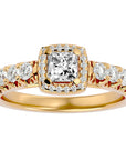 Inel de Logodnă Cotswolds Pavé din Aur 14k cu Diamante Create în Laborator de 1.16 ct din 14k Aur Galben - Castelo.ro