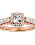 Inel de Logodnă Cotswolds Pavé din Aur 14k cu Diamante Create în Laborator de 1.16 ct din 14k Aur Roz - Castelo.ro