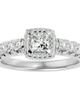 Inel de Logodnă Cotswolds Pavé din Aur 14k cu Diamante Create în Laborator de 1.16 ct din 14k Aur Alb - Castelo.ro