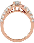 Inel de Logodnă Cotswolds Pavé din Aur 14k cu Moissanite de 1.16 ct din 14k Aur Roz - Castelo.ro