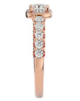 Inel de Logodnă Cotswolds Pavé din Aur 14k cu Diamante Create în Laborator de 1.16 ct din 14k Aur Roz - Castelo.ro