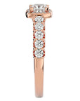 Inel de Logodnă Cotswolds Pavé din Aur 14k cu Moissanite de 1.16 ct din 14k Aur Roz - Castelo.ro