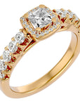 Inel de Logodnă Cotswolds Pavé din Aur 14k cu Diamante Create în Laborator de 1.16 ct din 14k Aur Galben - Castelo.ro