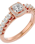 Inel de Logodnă Cotswolds Pavé din Aur 14k cu Diamante Naturale de 1.16 ct din 14k Aur Roz - Castelo.ro