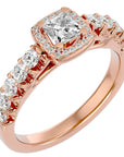 Inel de Logodnă Cotswolds Pavé din Aur 14k cu Diamante Create în Laborator de 1.16 ct din 14k Aur Roz - Castelo.ro