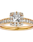 Inel de Logodnă La Fleur Pavé cu Moissanite de 1.15 ct din 18k Aur Galben - Castelo.ro