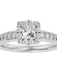 Inel de Logodnă La Fleur Pavé cu Moissanite de 1.15 ct din Platina - Castelo.ro