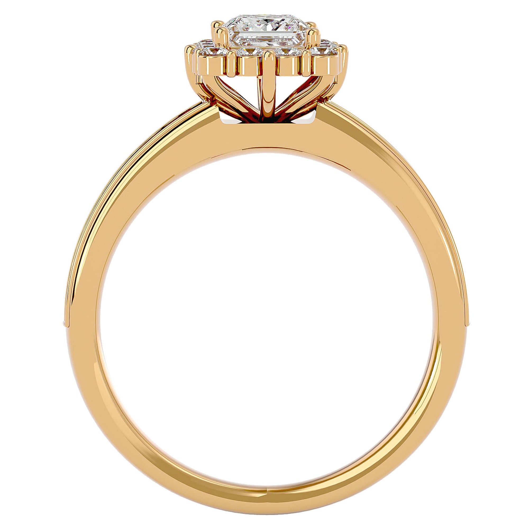 Inel de Logodnă La Fleur Pavé cu Moissanite de 1.15 ct din 18k Aur Galben - Castelo.ro