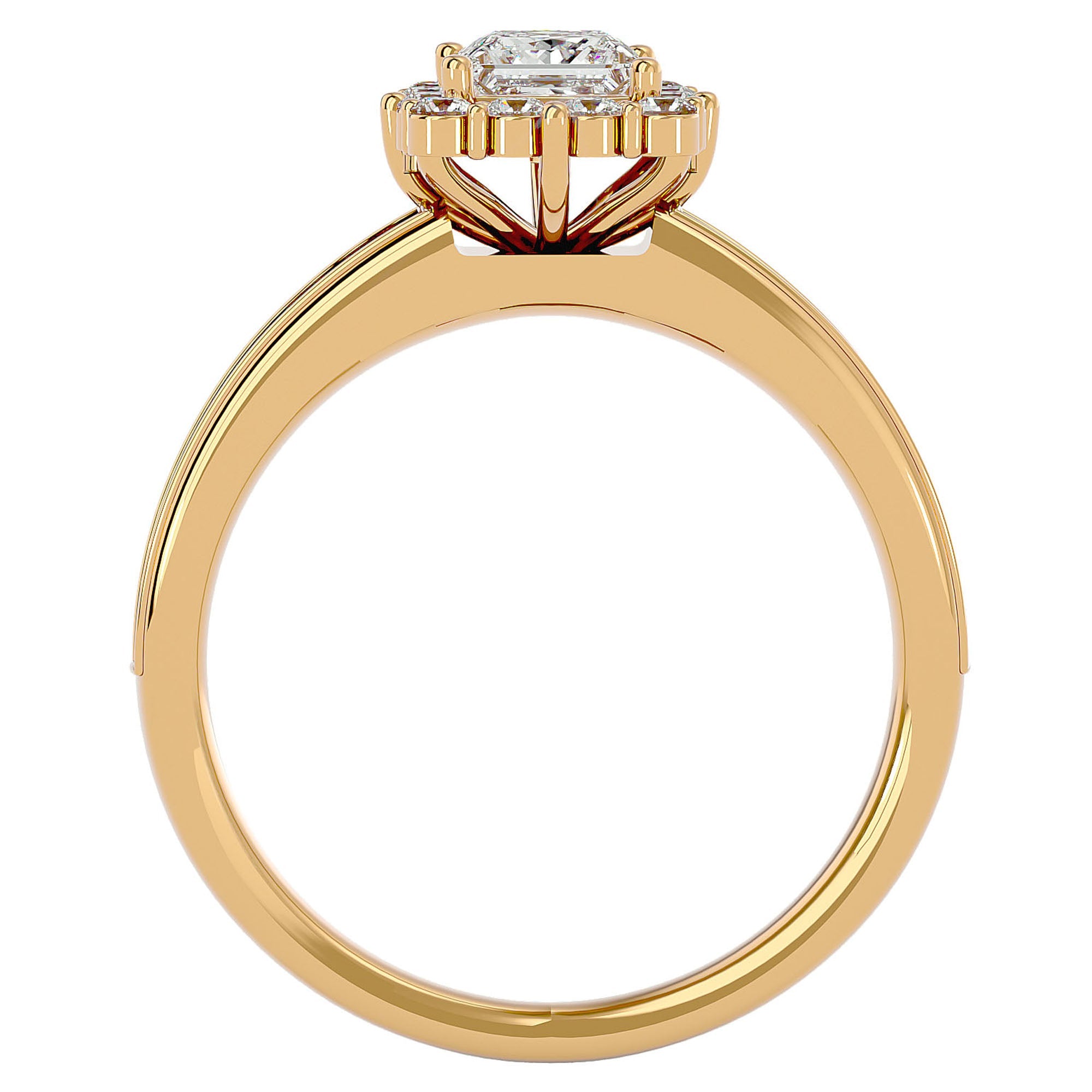 Inel de Logodnă La Fleur Pavé din Aur 14k cu Diamante Naturale de 1.15 ct din 14k Aur Galben - Castelo.ro