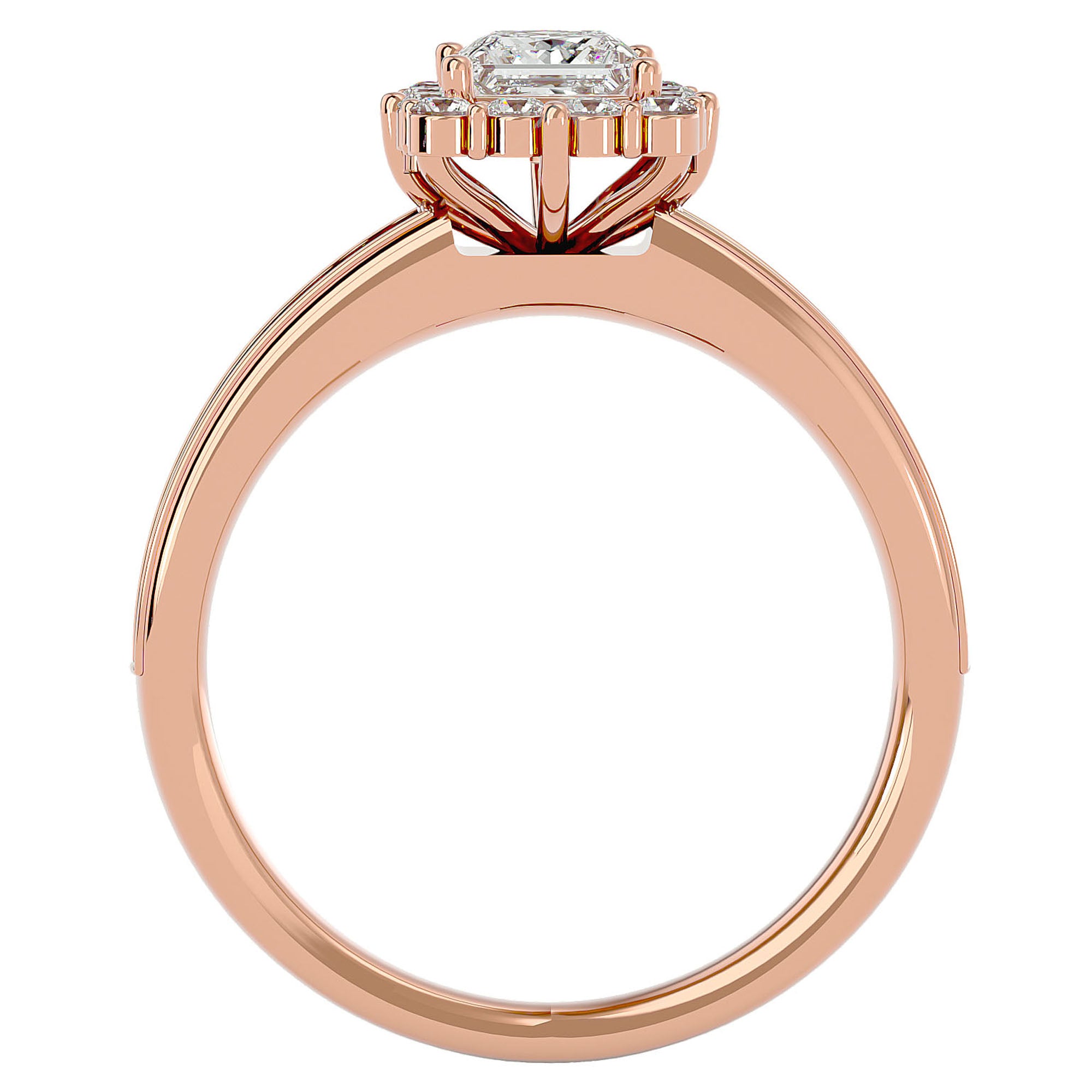 Inel de Logodnă La Fleur Pavé cu Moissanite de 1.15 ct din 18k Aur Roz - Castelo.ro