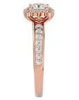 Inel de Logodnă La Fleur Pavé cu Moissanite de 1.15 ct din 18k Aur Roz - Castelo.ro