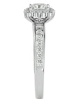 Inel de Logodnă La Fleur Pavé cu Moissanite de 1.15 ct din Platina - Castelo.ro
