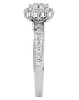 Inel de Logodnă La Fleur Pavé din Aur 14k cu Diamante Create în Laborator de 1.15 ct din 14k Aur Alb - Castelo.ro