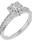 Inel de Logodnă La Fleur Pavé cu Moissanite de 1.15 ct din Platina - Castelo.ro