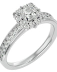 Inel de Logodnă La Fleur Pavé din Aur 14k cu Diamante Create în Laborator de 1.15 ct din 14k Aur Alb - Castelo.ro