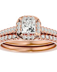 Inel de Logodnă Capri Pavé cu Moissanite de 1.10 ct din 18k Aur Roz - Castelo.ro