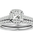 Inel de Logodnă Capri Pavé cu Moissanite de 1.10 ct din Platina - Castelo.ro