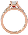 Inel de Logodnă Capri Pavé cu Moissanite de 1.10 ct din 18k Aur Roz - Castelo.ro