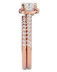 Inel de Logodnă Capri Pavé cu Moissanite de 1.10 ct din 18k Aur Roz - Castelo.ro