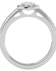 Inel de Logodnă Pavé cu Diamante Naturale Pară Fațetată de 1.26 ct din Platina - Castelo.ro