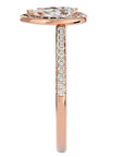 Inel de Logodnă Pavé cu Moissanite Pară Fațetată de 1.26 ct din 18k Aur Roz - Castelo.ro