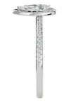 Inel de Logodnă Pavé cu Moissanite Pară Fațetată de 1.26 ct din Platina - Castelo.ro