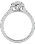 Inel de Logodnă Pavé din Aur 14k cu Diamante Naturale Pară Fațetată de 1.09 ct din 14k Aur Alb - Castelo.ro
