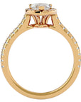 Inel de Logodnă Pavé cu Diamante Create în Laborator Pară Fațetată de 1.09 ct din 18k Aur Galben - Castelo.ro