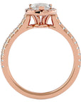 Inel de Logodnă Pavé din Aur 14k cu Moissanite Pară Fațetată de 1.09 ct din 14k Aur Roz - Castelo.ro