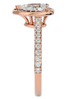 Inel de Logodnă Pavé din Aur 14k cu Diamante Naturale Pară Fațetată de 1.09 ct din 14k Aur Roz - Castelo.ro