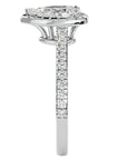 Inel de Logodnă Pavé din Aur 14k cu Diamante Naturale Pară Fațetată de 1.09 ct din 14k Aur Alb - Castelo.ro