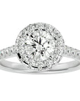 Inel de Logodnă Brilliant Rotund Halo Pavé cu Diamante Naturale de 1.60 ct din Platina - Castelo.ro